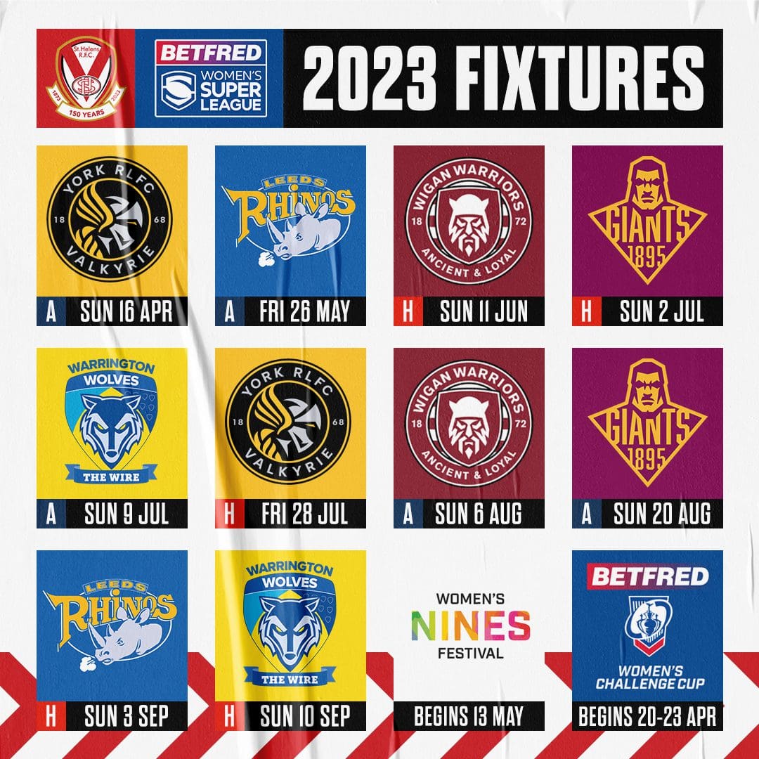 Saints Women's Super League fixtures for 2023 revealed | St.Helens R.F.C.