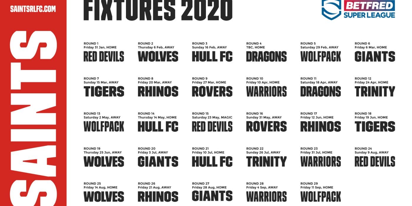 rugby league fixtures